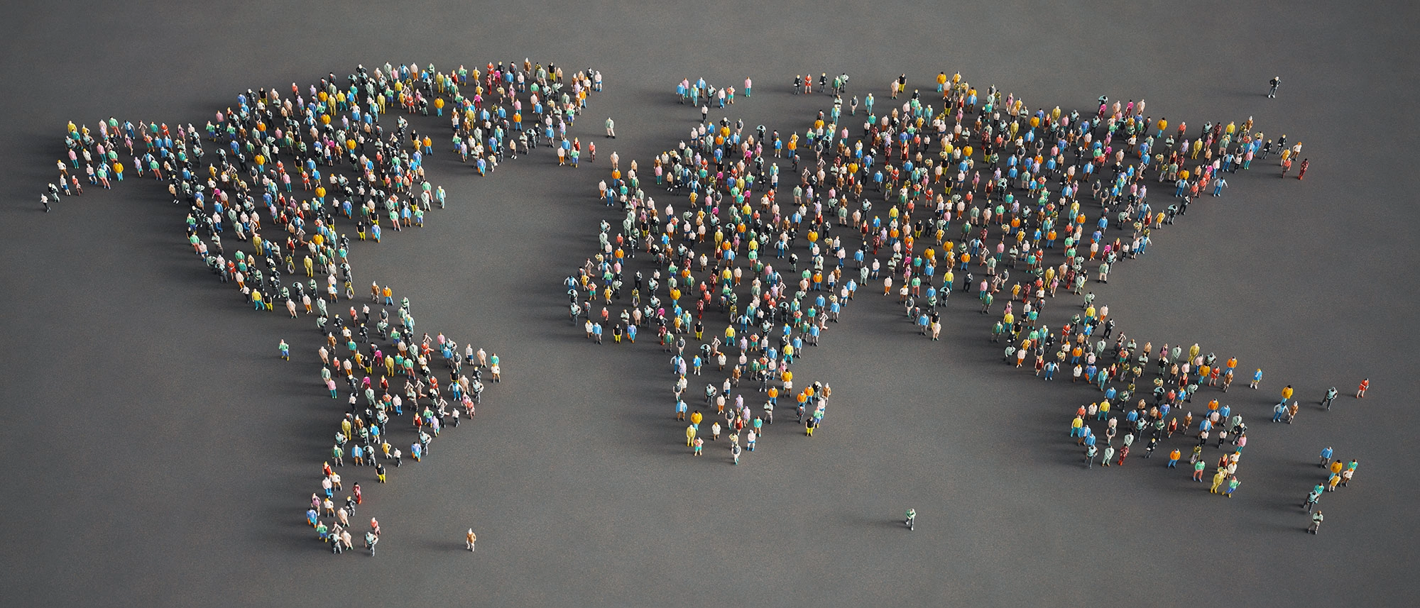 Globe made up of people