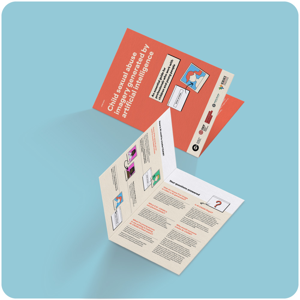 Mockup showing the AI CSAM Guide