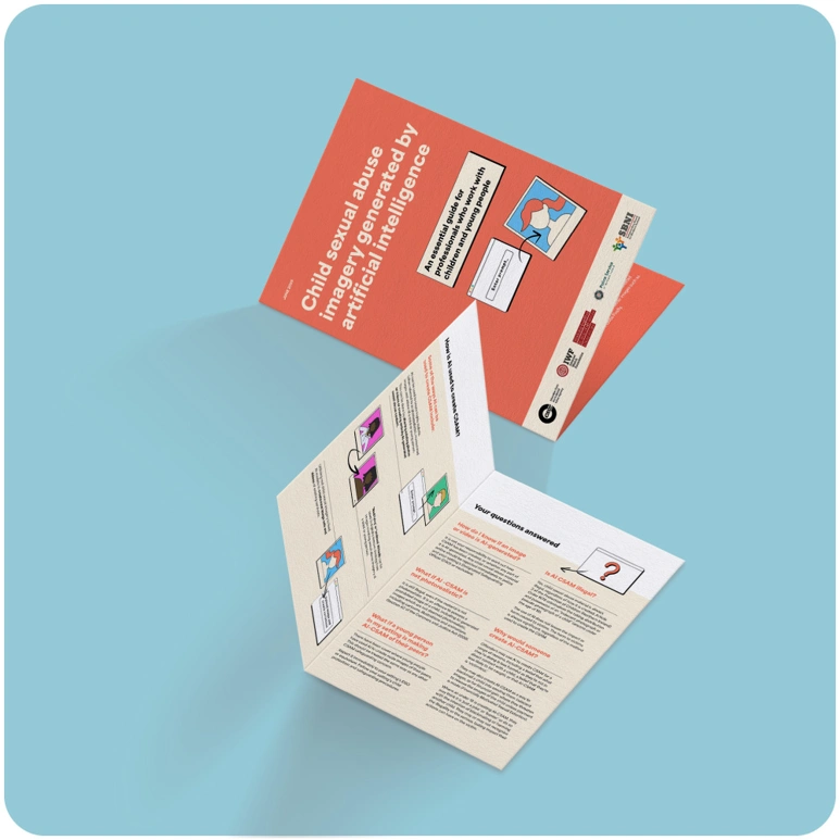Mockup showing the AI CSAM Guide