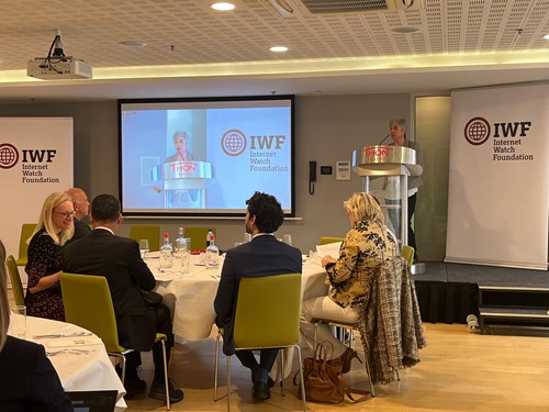 IWF CEO Susie Hargreaves speaking in Brussels