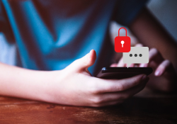 Hands of a person using a phone 