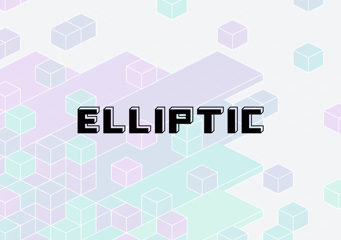 Elliptic logo on a faded illustrative blockchain background