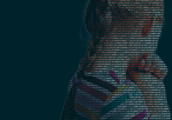 Dark blue image of girl