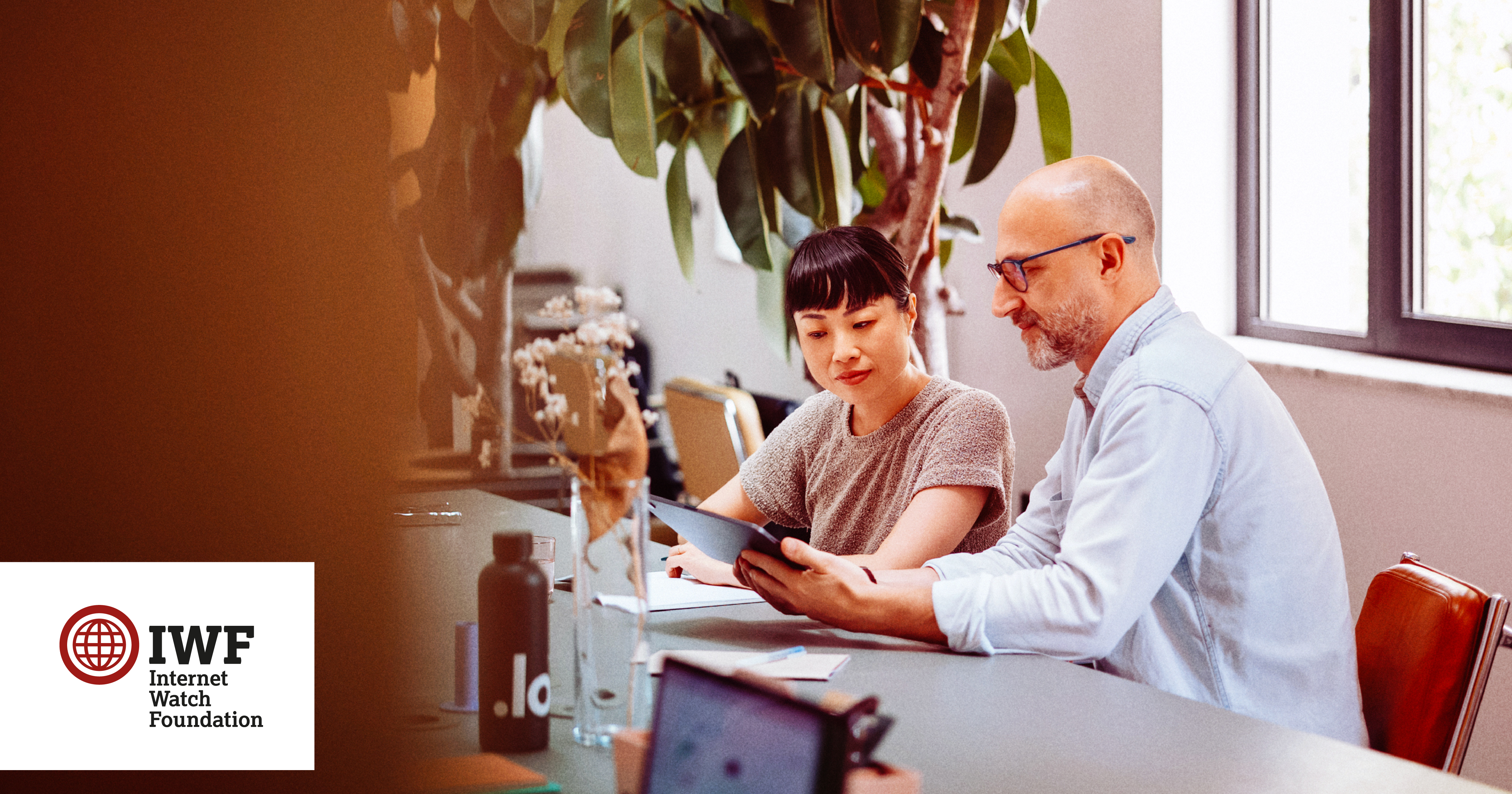 A discussion between two colleagues in an office