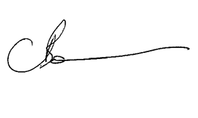 Catherine Brown, IWF Chair, signature