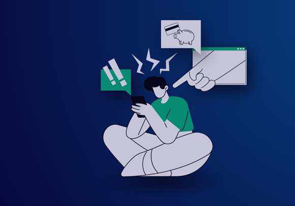 Illustration of a person using a phone