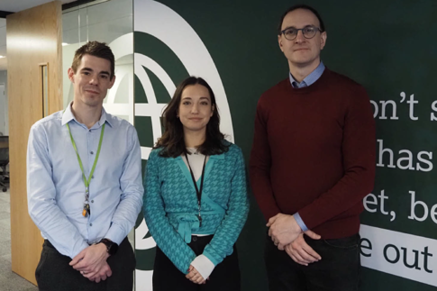 Ian Sollom MP at the IWF offices. Pictured with IWF CTO, Dan Sexton and IWF Head of Policy & Public Affairs, Hannah Swirsky